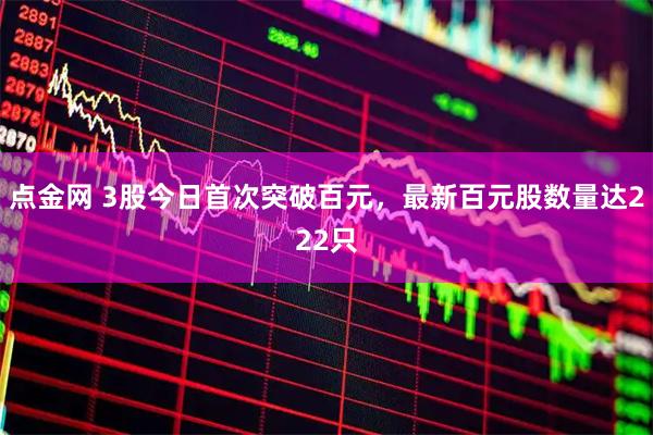 点金网 3股今日首次突破百元，最新百元股数量达222只